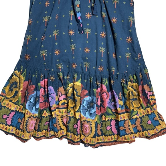 Farm Rio Black Embroidered Strapless Midi Dress Womens XS - Picture 6 of 8